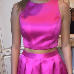 2 Piece Fuchsia Dinner Dance/Homecoming Dress